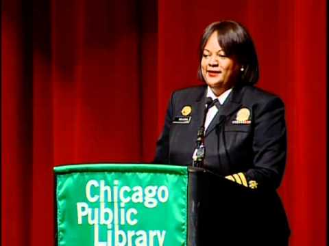 Still image from U.S. Surgeon General and MacArthur Fellow Regina Benjamin Speaking at Chicago Public Library