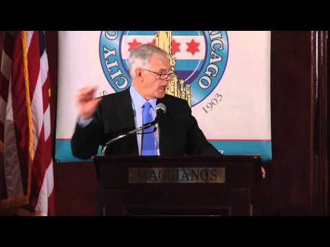 Still image from MacArthur President Robert Gallucci Addresses the City Club of Chicago