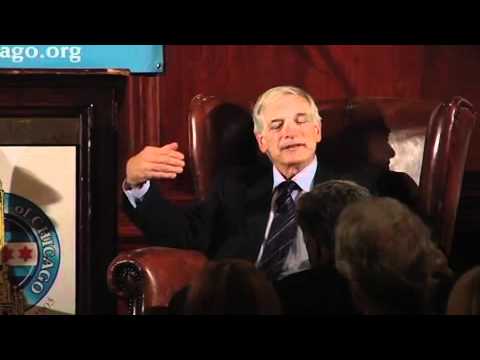 Still image from MacArthur President Robert Gallucci at City Club of Chicago