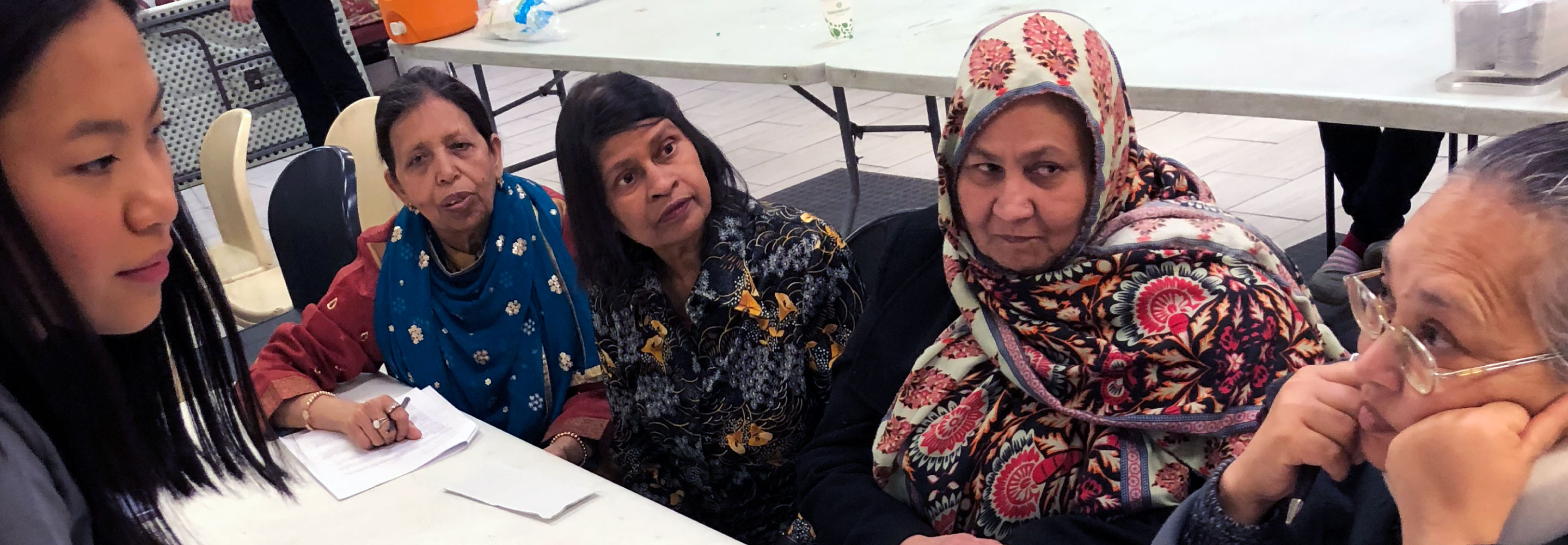 Women in a group participating in a leadership workshop.