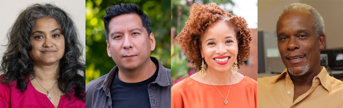 headshots of four people in a row
