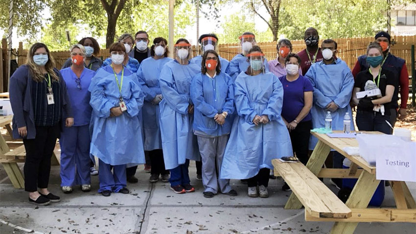 group photo of medical workers