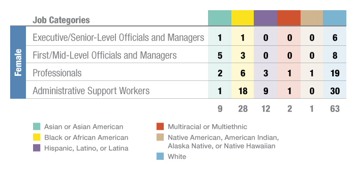 EthnicityandJobTypeforFemales