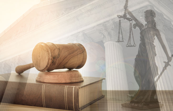 CollageOfSupremeCourtBuilding,JusticeStatue,BookAndGavel