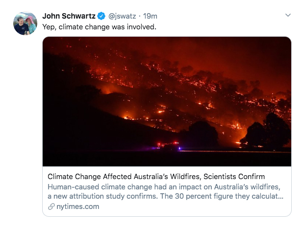 Tweet:ClimateChangeAffectedAustralia'sWildfires,ScientistsConfirm
