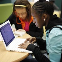 Youmedia Chicago Public Library Girls with Laptop